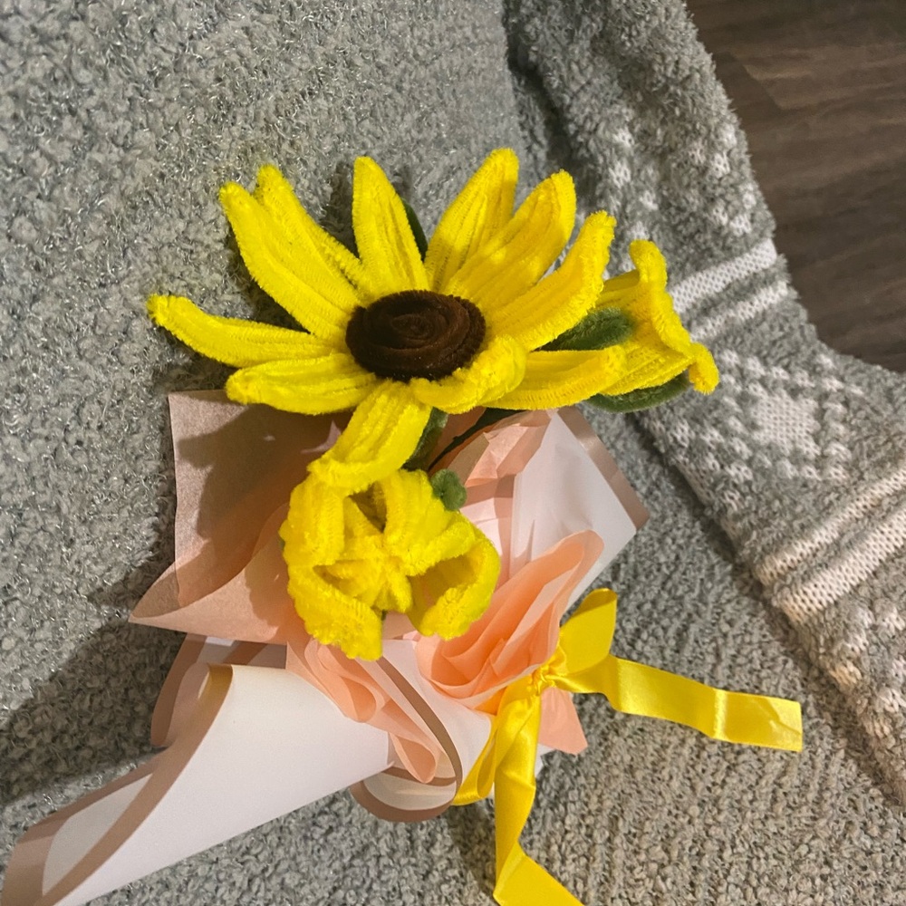 Yellow Sunflower Chenille Stem Bouquet